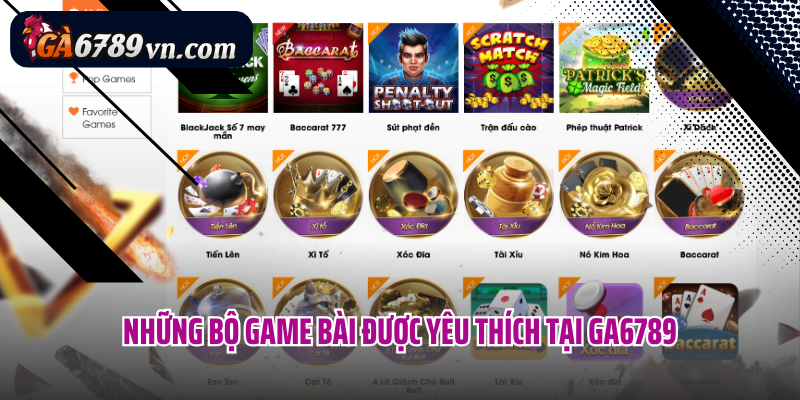 Những bộ game bài được yêu thích tại Ga6789
