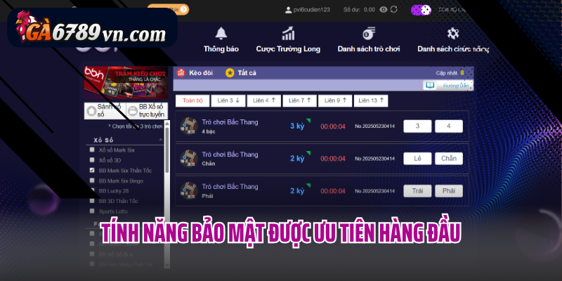 Tính năng bảo mật được ưu tiên hàng đầu